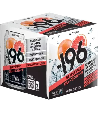 Suntory Minus -196 Grapefruit Vodka Seltzer 4-Pack
