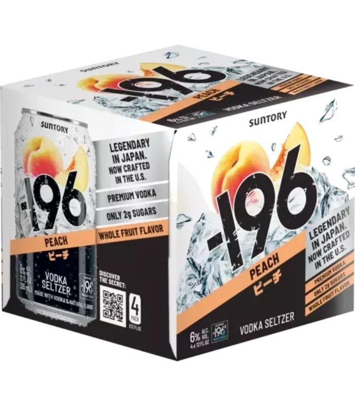 Suntory Minus -196 Peach Vodka Seltzer 4-Pack