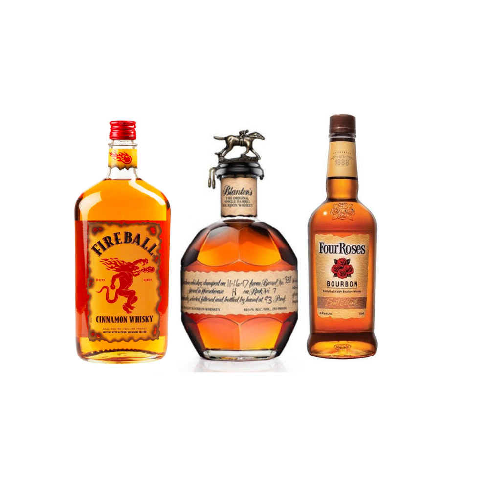 *LIMITED-TIME BUNDLE* Blanton's Single Barrel Bourbon Whiskey (with Four Roses and Fireball) 750ml