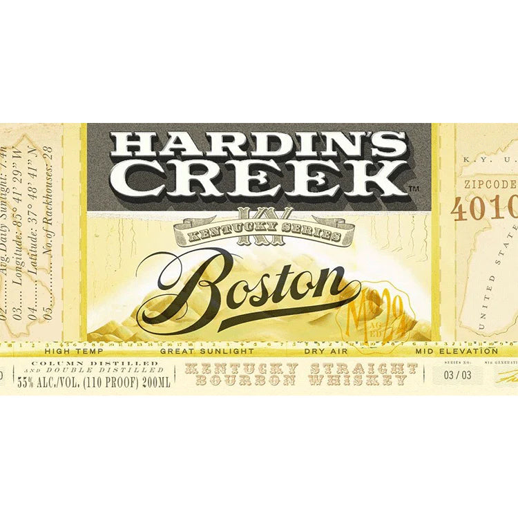 Hardin's Creek Kentucky Series Release No. 3 'Boston' Bourbon Whiskey 750ml