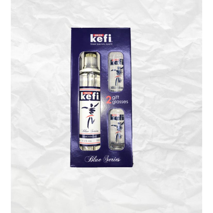 Ouzo Kefi Blue Series 750ml Gift Set