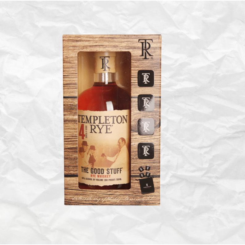 Templeton Aged 4 Years Rye Whiskey Gift Set