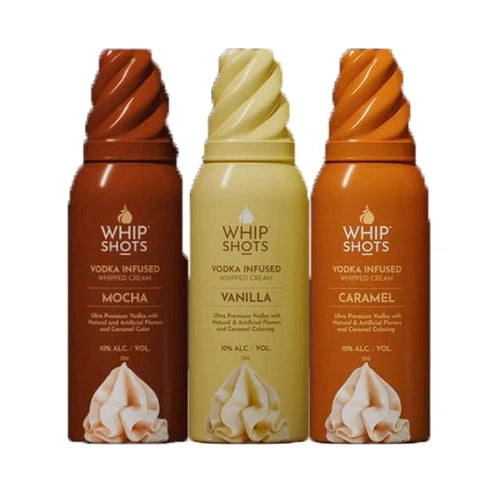 Whip Shots Vodka Infused Whipped Cream by Cardi B Bundle (3 Pack-50mL)