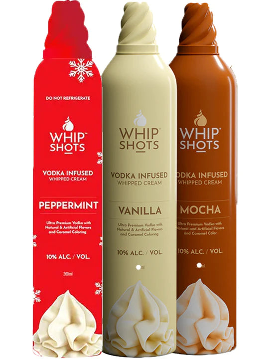 Whip Shots Vodka Infused Whipped Cream by Cardi B Limited Edition Peppermint Bundle 200mL